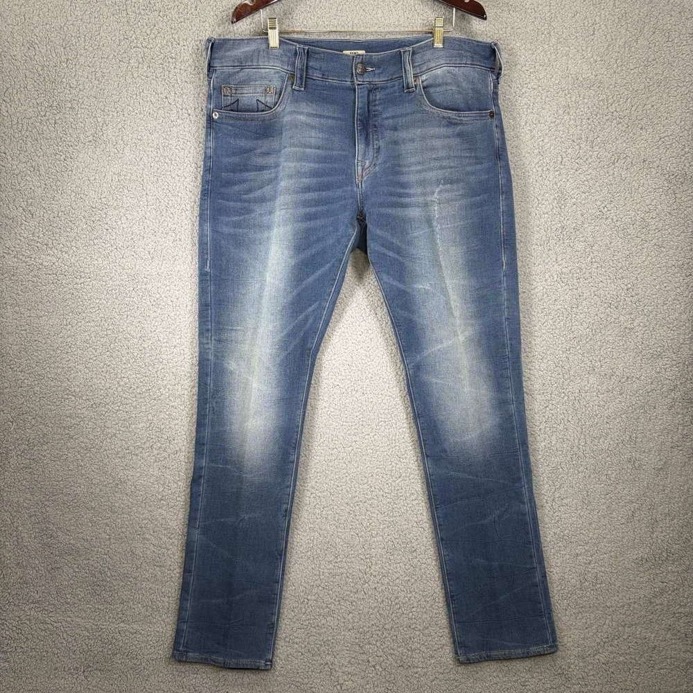 True Religion Jeans Mens 38x34 Geno Relaxed Slim Medium Wash